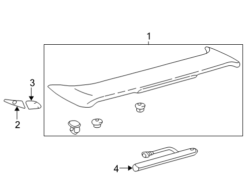 2007 Toyota Corolla Rear Spoiler Rear Spoiler Diagram for PT47A-02030-08