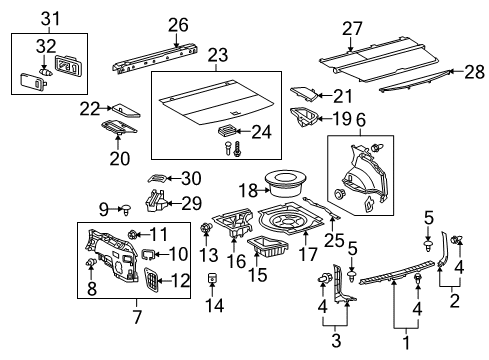 2015 Lexus RX350 Interior Trim - Rear Body Spacer, Rear Floor Board Diagram for 58427-48020