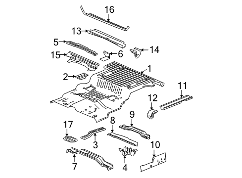 2005 GMC Envoy XUV Rear Floor & Rails Drain Plug Diagram for 15174489