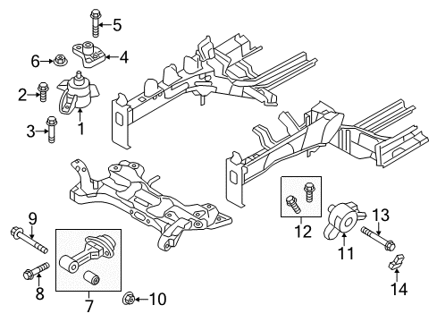 2019 Hyundai Elantra GT Engine & Trans Mounting Engine Mounting Bracket Assembly Diagram for 21825-G3000