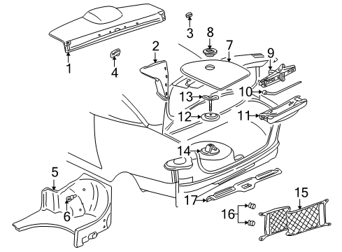 1996 Pontiac Sunfire Interior Trim - Rear Body Jack Asm Diagram for 22671683