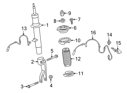 2021 BMW X5 Struts & Components - Front Hex Screw With Collar Diagram for 07119904161