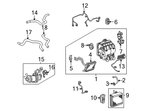 2011 Toyota Camry HVAC Case Case Assembly Diagram for 87130-07071