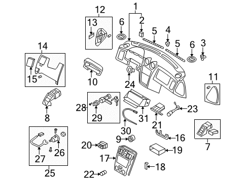 2008 Hyundai Tiburon Instrument Panel Screw-Tapping Diagram for 10188-05203