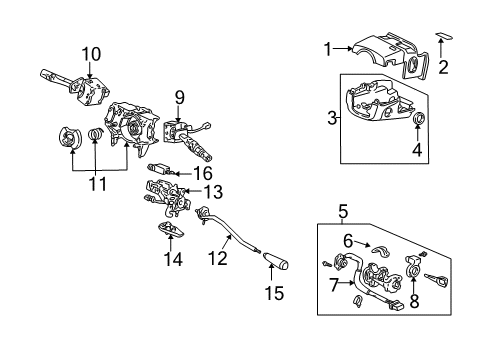 2003 Honda Pilot Gear Shift Control - AT Wire, Control Diagram for 54315-S9V-A81