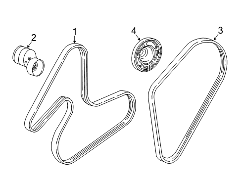 2002 Mercury Sable Belts & Pulleys Pulley Diagram for 3M4Z-6A312-A