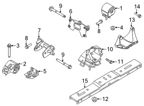 2021 Ford F-150 Automatic Transmission Motor Mount Nut Diagram for -W716530-S440