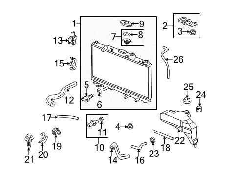 2003 Acura RSX Radiator & Components Hose, Water (Lower) Diagram for 19502-PND-000