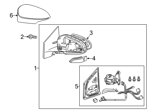 2018 Toyota Corolla iM Outside Mirrors Actuator Assembly Diagram for 87966-12E90