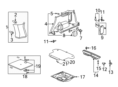 2003 Honda CR-V Interior Trim - Rear Body Garnish Assy., L. RR. Pillar *NH425L* (LIGHT SEAGULL GRAY) Diagram for 84191-S9A-013ZA