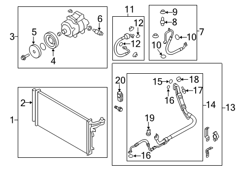 2015 Hyundai Equus A/C Condenser, Compressor & Lines Tube Assembly-Suction & Liquid Diagram for 97775-3N800