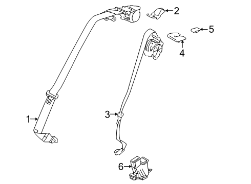 Diagram for 2021 Toyota RAV4 Seat Belt 