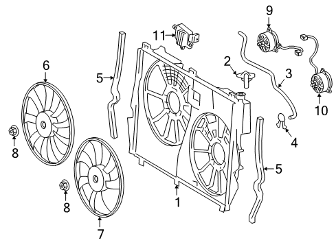 2016 Lexus RX350 Cooling System, Radiator, Water Pump, Cooling Fan Hose, Fan SHROUD W/R Diagram for 16377-0P230