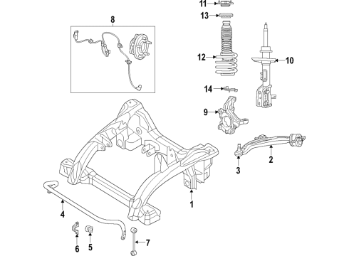 2021 Chrysler Pacifica Front Suspension, Lower Control Arm, Ride Control, Stabilizer Bar, Suspension Components Bar-Front Diagram for 68230234AD