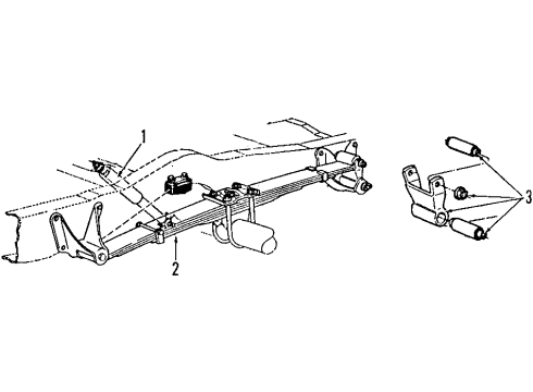 1997 Ford E-250 Econoline Rear Suspension Shock Absorber Diagram for BU2Z-18V125-G