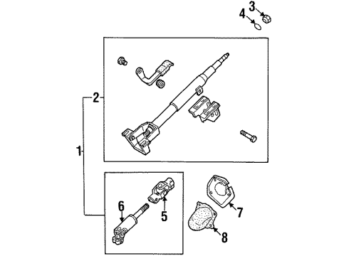 1998 Kia Sephia Steering Column & Wheel, Steering Gear & Linkage Shaft-INTERMED Diagram for 0K2A132090