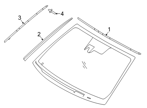 2017 Hyundai Sonata Reveal Moldings Moulding-Windshield, Upper Diagram for 86131-C1000