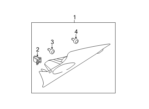 2013 Hyundai Sonata Interior Trim - Quarter Panels Trim Assembly-Rear Pillar LH Diagram for 85850-3S300-TX