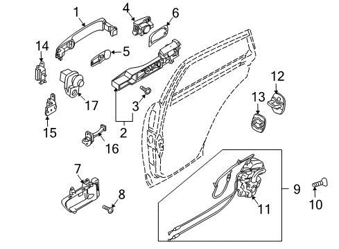 2004 Infiniti FX45 Switches Check Link Assembly-Rear Door, R Diagram for 82430-8Y90A