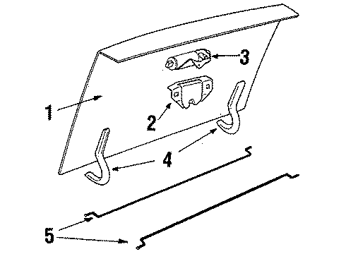 1990 Cadillac DeVille Trunk Hge Asm-Compartment Lid Diagram for 25543721