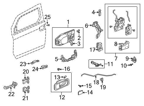 2003 Honda Element Front Door Switch Assembly, Power Window Sub (Graphite Black) Diagram for 35760-S6A-003ZC