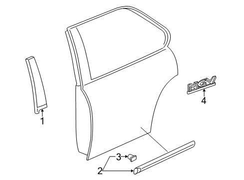 1998 Honda Civic Exterior Trim - Rear Door Protector, L. RR. Door *NH592P* (STARLIGHT BLACK PEARL) Diagram for 75323-S04-A11ZK