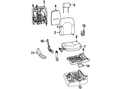 1999 Lincoln Continental Heated Seats Seat Cushion Pad Diagram for XF3Z-54632A23-AA