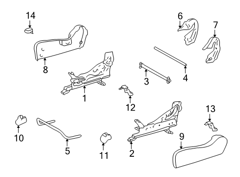 2003 Toyota Highlander Tracks & Components Seat Adjuster Diagram for 72022-48030