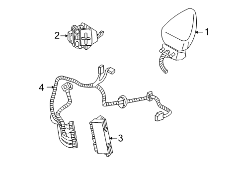 2004 Chevrolet Corvette Outside Mirrors Mirror Outside Diagram for 10416055