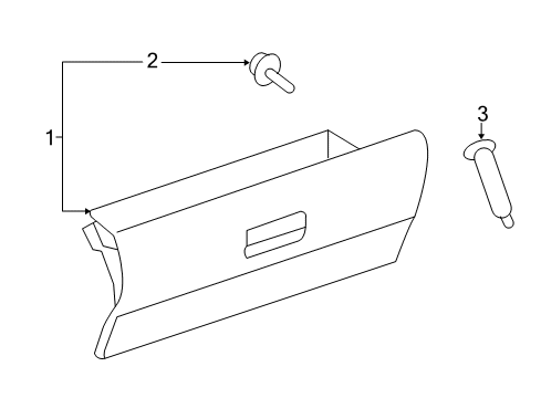 2012 Scion xB Glove Box Glove Box Door Diagram for 55550-12500-B0