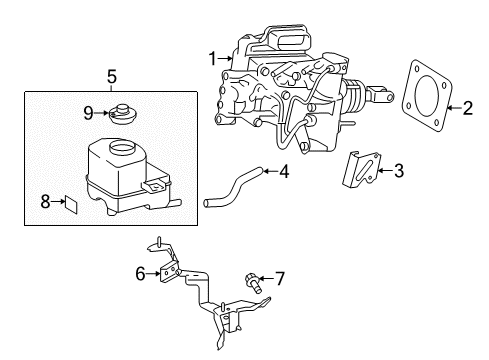 2015 Toyota Prius C Hydraulic System Master Cylinder Assembly Diagram for 47050-52330