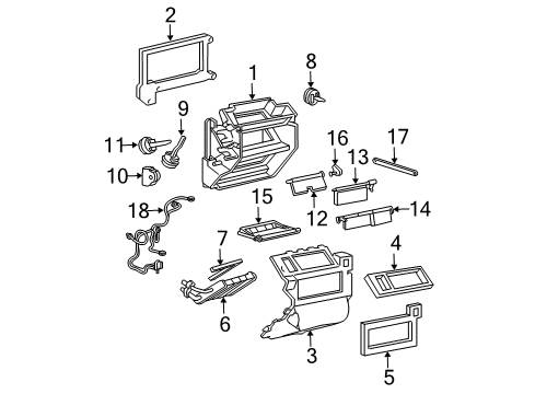 2021 Chevrolet Express 3500 Heater Core & Control Valve Control Valve Diagram for 22769193