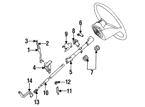 1993 Ford F-250 Housing & Components Shift Lever Diagram for F2TZ-7210-A