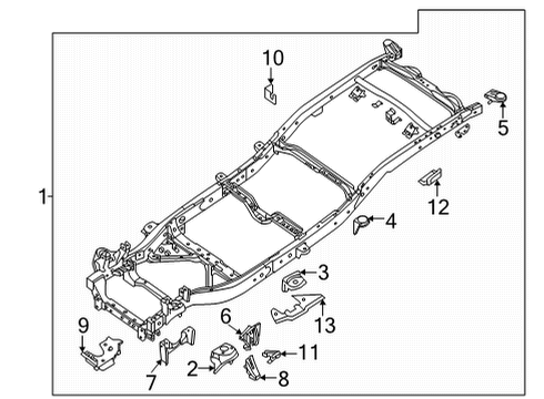 2022 Nissan Frontier Frame & Components BRACKET-ABS SENSOR Diagram for E0932-9BTMA