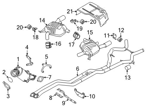 2011 BMW 335i Exhaust Components Front Pipe Diagram for 18307613660