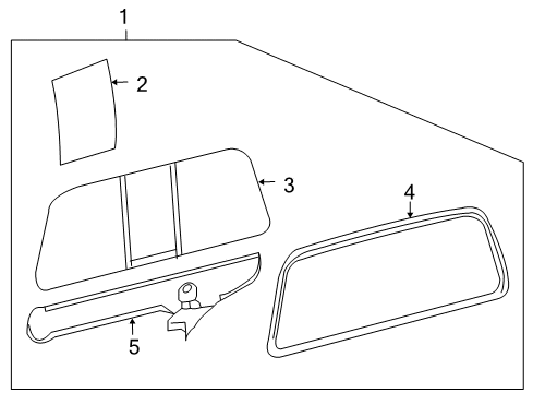 2005 Ford F-250 Super Duty Back Glass Regulator Diagram for 6C3Z-7823394-AA