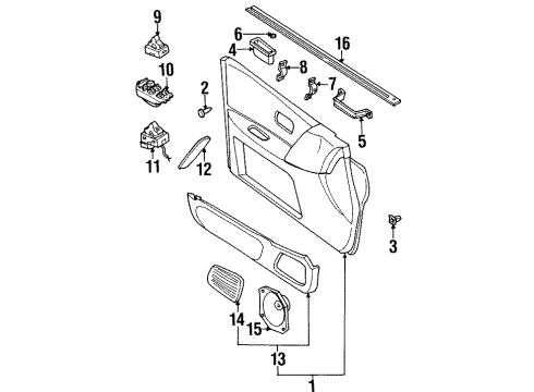 1996 Nissan Altima Interior Trim - Front Door Switch Assy-Door Lock Diagram for 25210-2B700