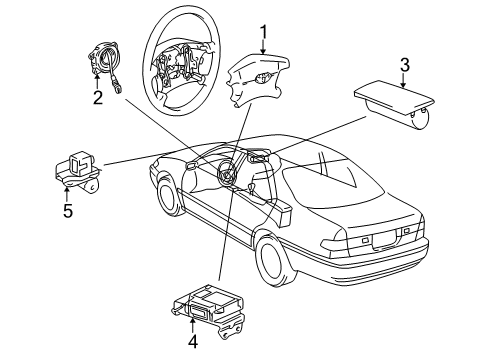 1997 Toyota Camry Air Bag Components Passenger Inflator Module Diagram for 73970-06040-B0