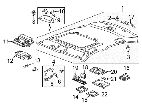 2016 Honda Accord Interior Trim - Roof Homelink, Navigation *NH167L* (GRAPHITE BLACK) Diagram for 36650-T2A-A11ZH