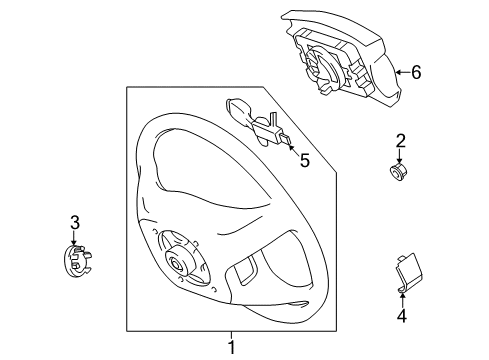 1999 Toyota Solara Steering Column & Wheel, Steering Gear & Linkage Steering Wheel Diagram for 45100-06141-B1