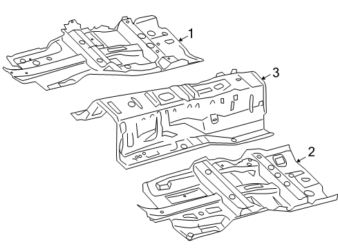 2011 Infiniti FX35 Pillars, Rocker & Floor - Floor & Rails Floor-Front, LH Diagram for G4321-1CAMA