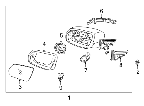 2015 Hyundai Genesis Automatic Temperature Controls Glass Holder Assembly-Outside Rear View, LH Diagram for 87611-B1350