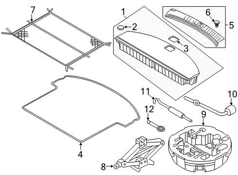 2014 Hyundai Santa Fe Interior Trim - Rear Body Handle Assembly-Luggage Floor Box Diagram for 85755-B8000-RYN