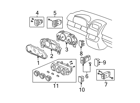 2002 Honda CR-V Sunroof Switch Assembly, Hazard Diagram for 35510-S9A-003