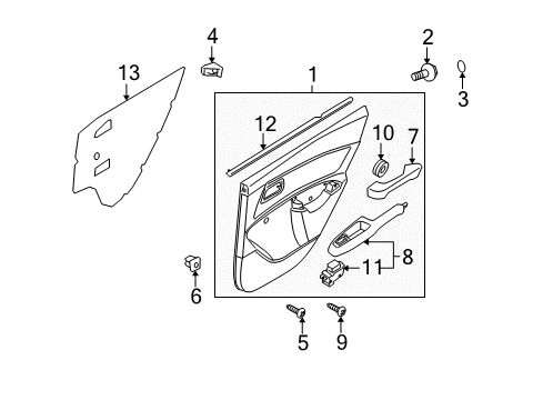 2007 Kia Rio5 Rear Door Handle Assembly-Rear Door Grip Diagram for 837101G020E4