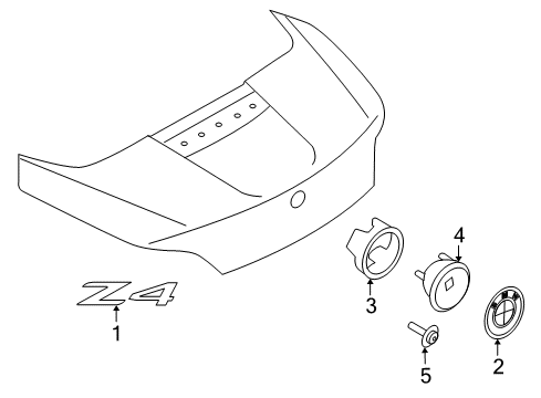 2013 BMW Z4 Exterior Trim - Trunk Lid Emblem Button Diagram for 51247214036