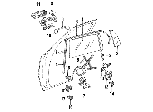 1989 BMW 735i Door & Components Rear Right Door Lock Diagram for 51221908742