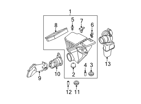 2010 BMW 528i xDrive Powertrain Control Intake Silencer Diagram for 13717577780