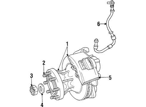 1997 Dodge Ram 2500 Front Brakes Stud Hub Diagram for 4746897