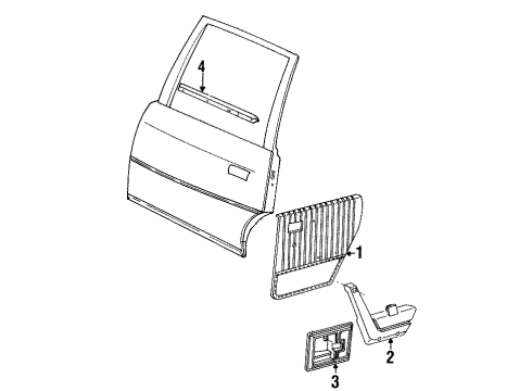 1986 Buick Century Interior Trim - Rear Door Armrest Asm-Rear Side Door (LH) *Sapphire Diagram for 10124571